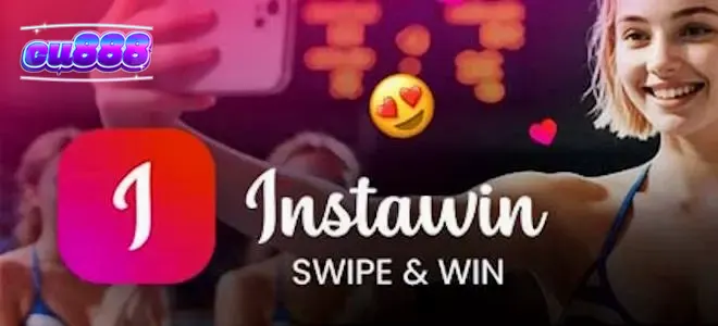 Tampilan antarmuka permainan Instawin dengan format kartu pos