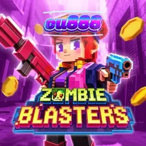 Tampilan visual slot Zombie Blasters dengan tema arcade retro